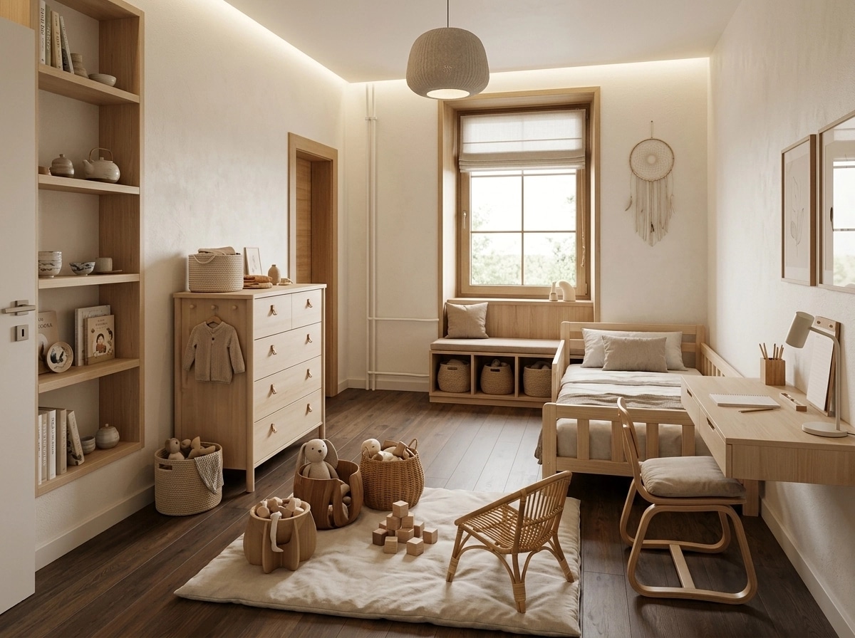 Japandi Kids Room design — interior photo by GenRoom AI