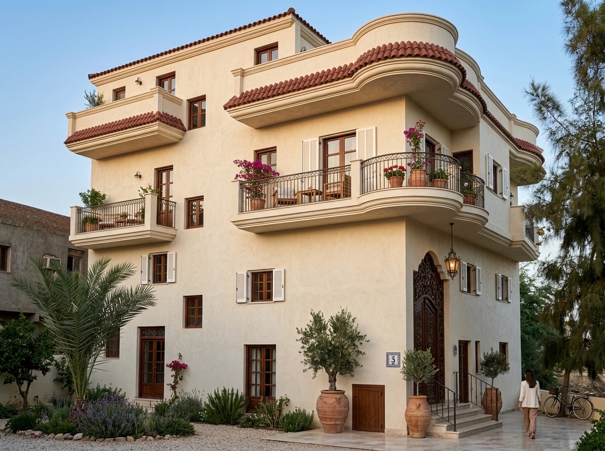 Facade design in Mediterranean Facade style — photo by GenRoom AI