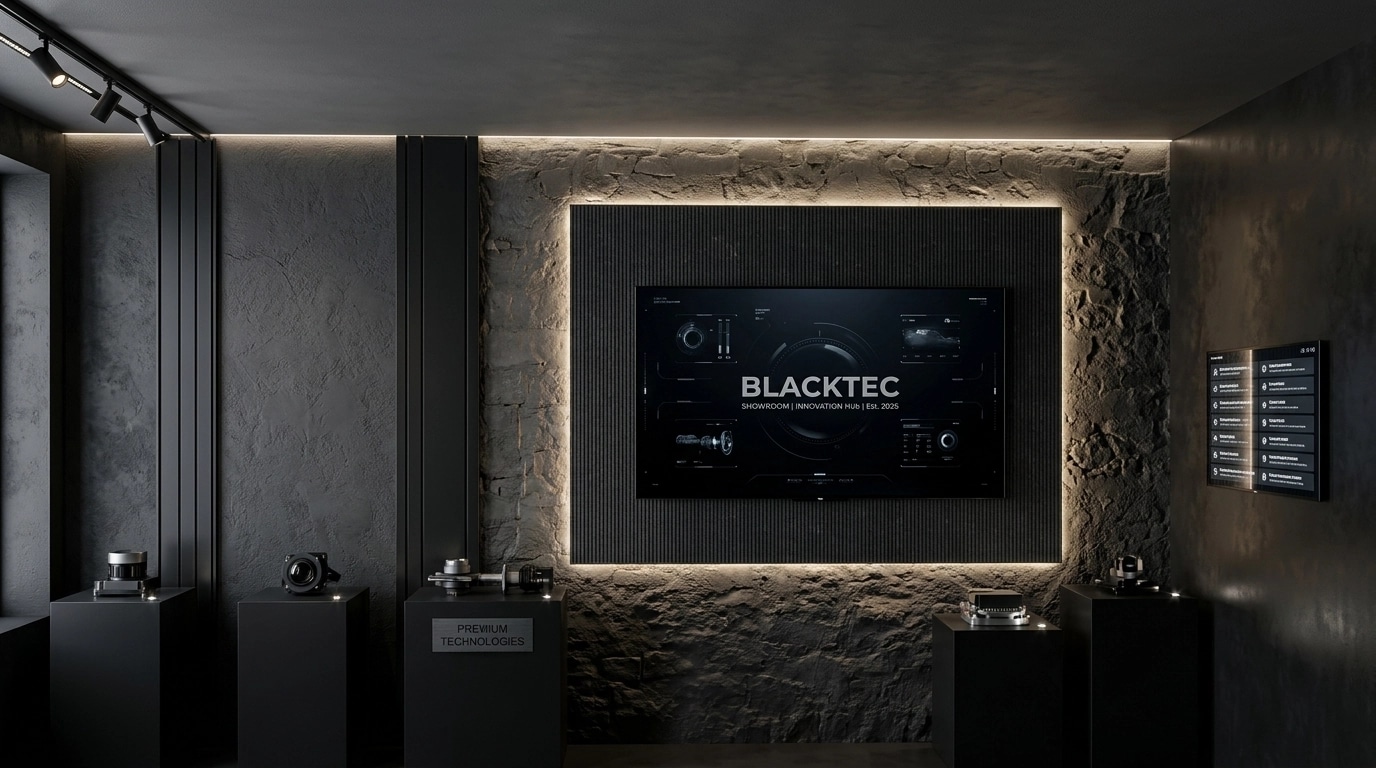 Interior design in Blacktec style — showroom by GenRoom AI