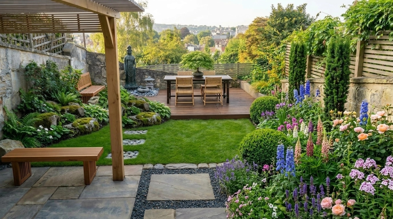 Landschaftsdesign im Japanese Garden-Stil — Garten von GenRoom AI