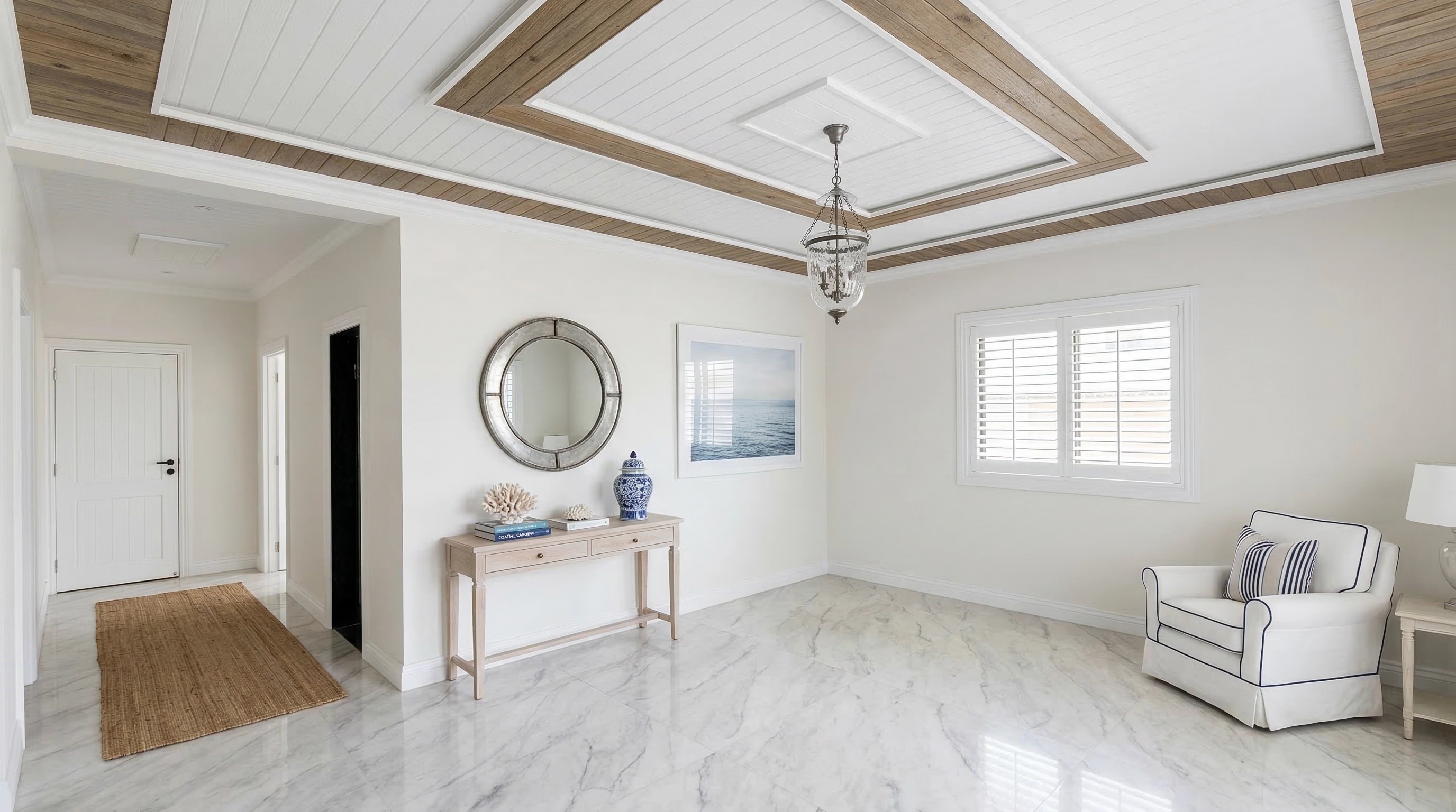 Coastal / Hamptons Hallway design — interior photo by GenRoom AI