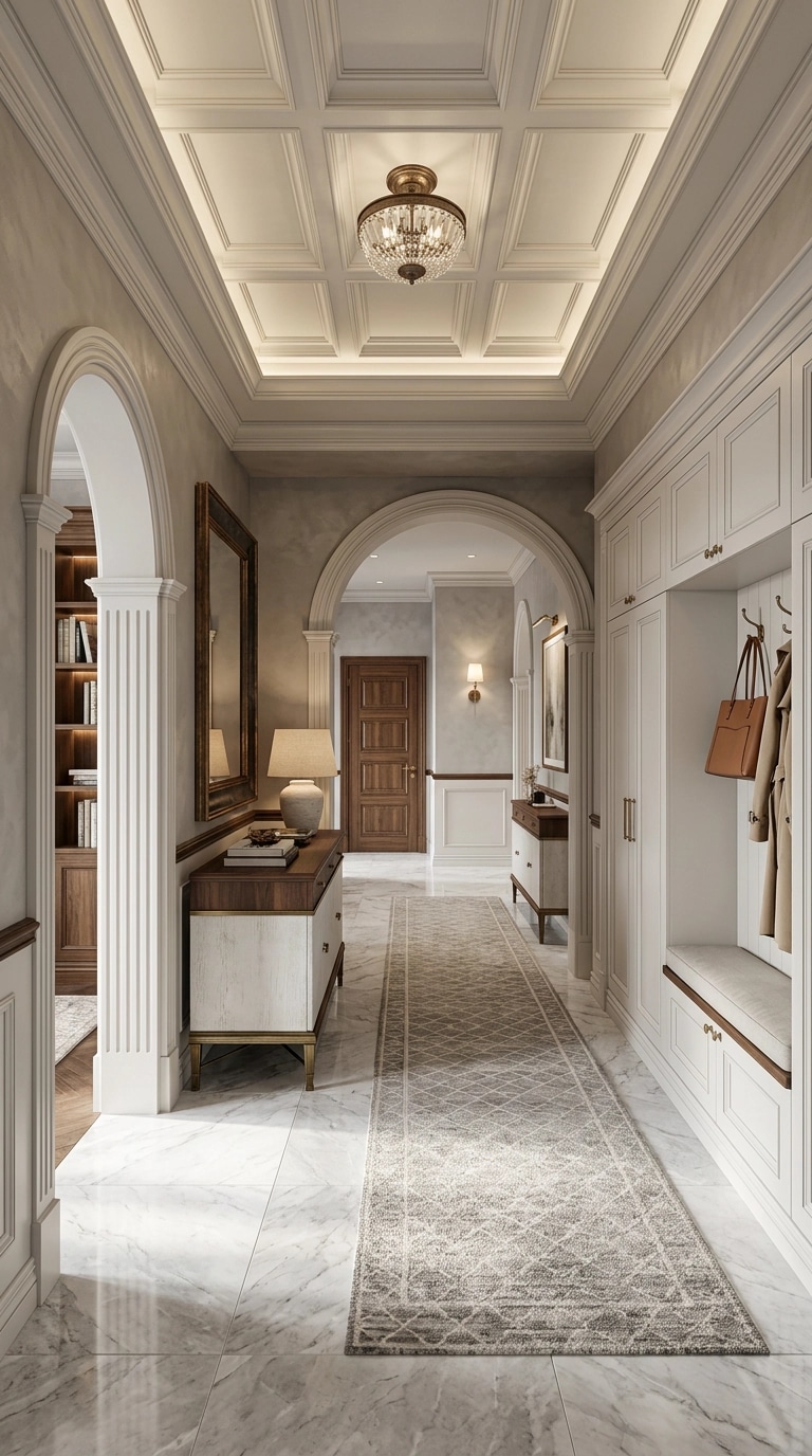 Transitional Hallway design — interior photo by GenRoom AI