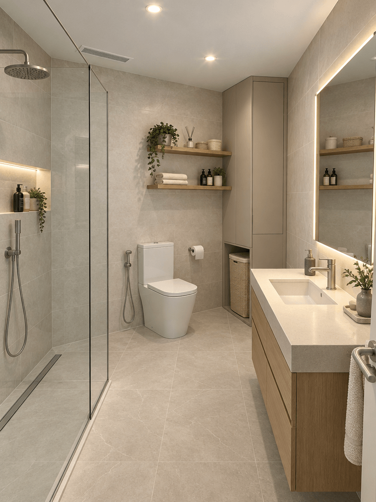 Minimalism Bathroom design — interior photo by GenRoom AI