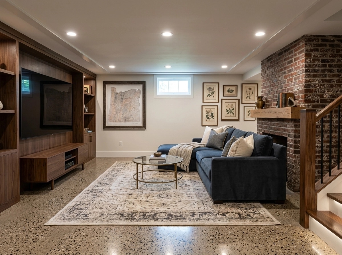 Interior design in Transitional style — basement by GenRoom AI