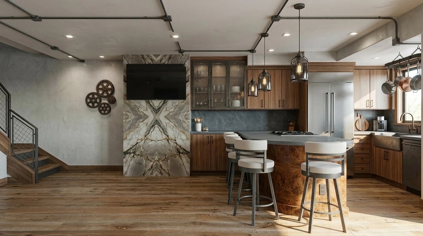 Kitchen interior in Loft / Industrial style — photo by GenRoom AI