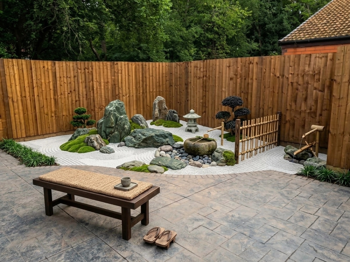 Design paysager en style Japanese Garden — Jardin par GenRoom AI