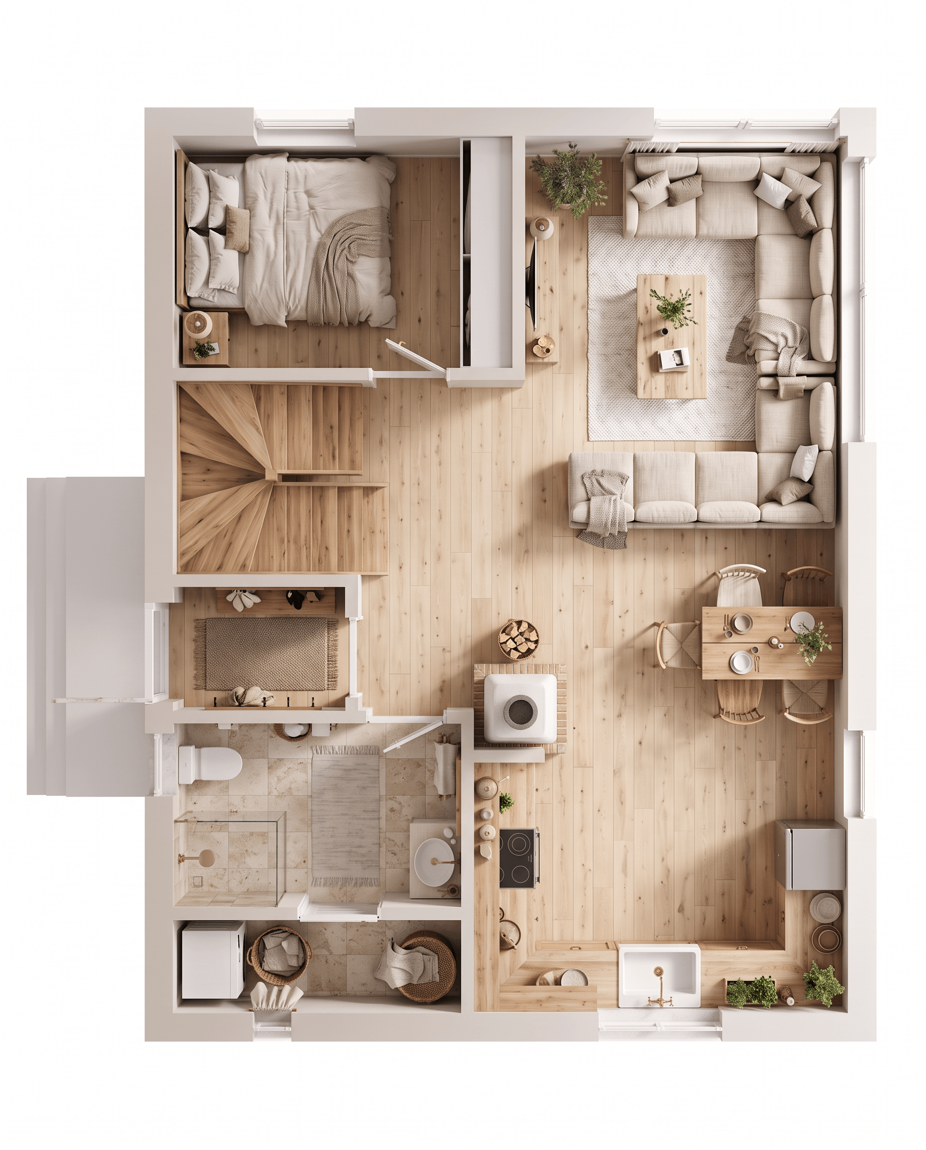 Interior design in Scandinavian style — Living Room by GenRoom AI