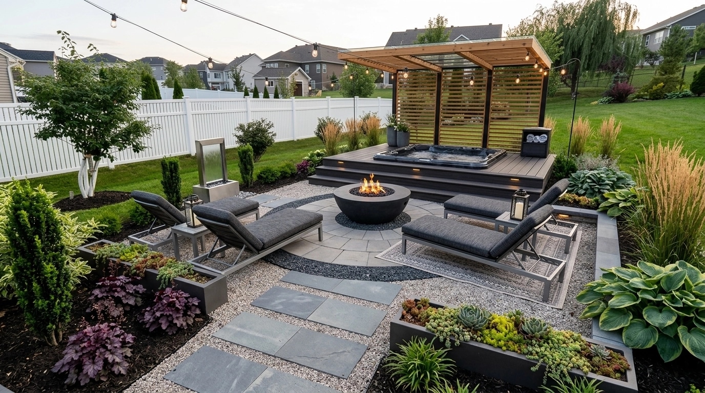 Landscape design in Contemporary Yard style — Yard by GenRoom AI