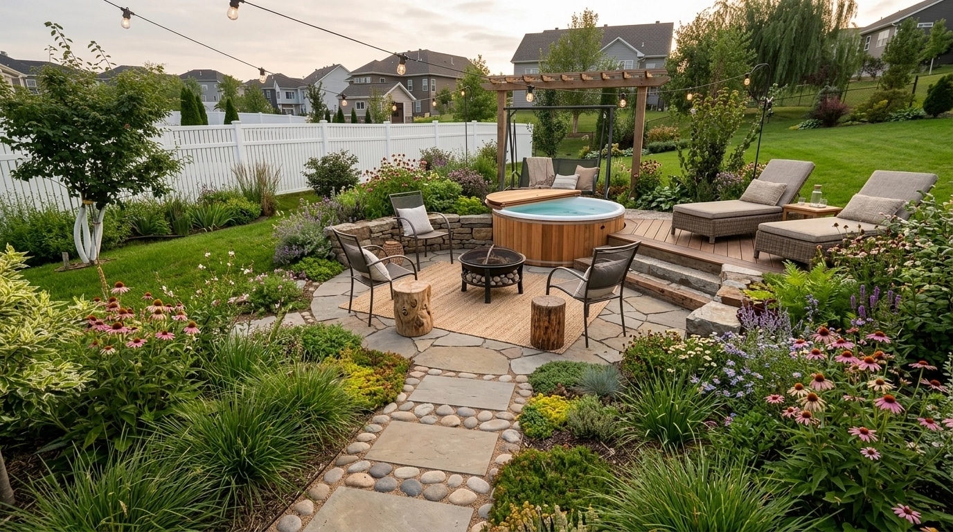 Landscape design in Eco Natural Garden style — Yard by GenRoom AI