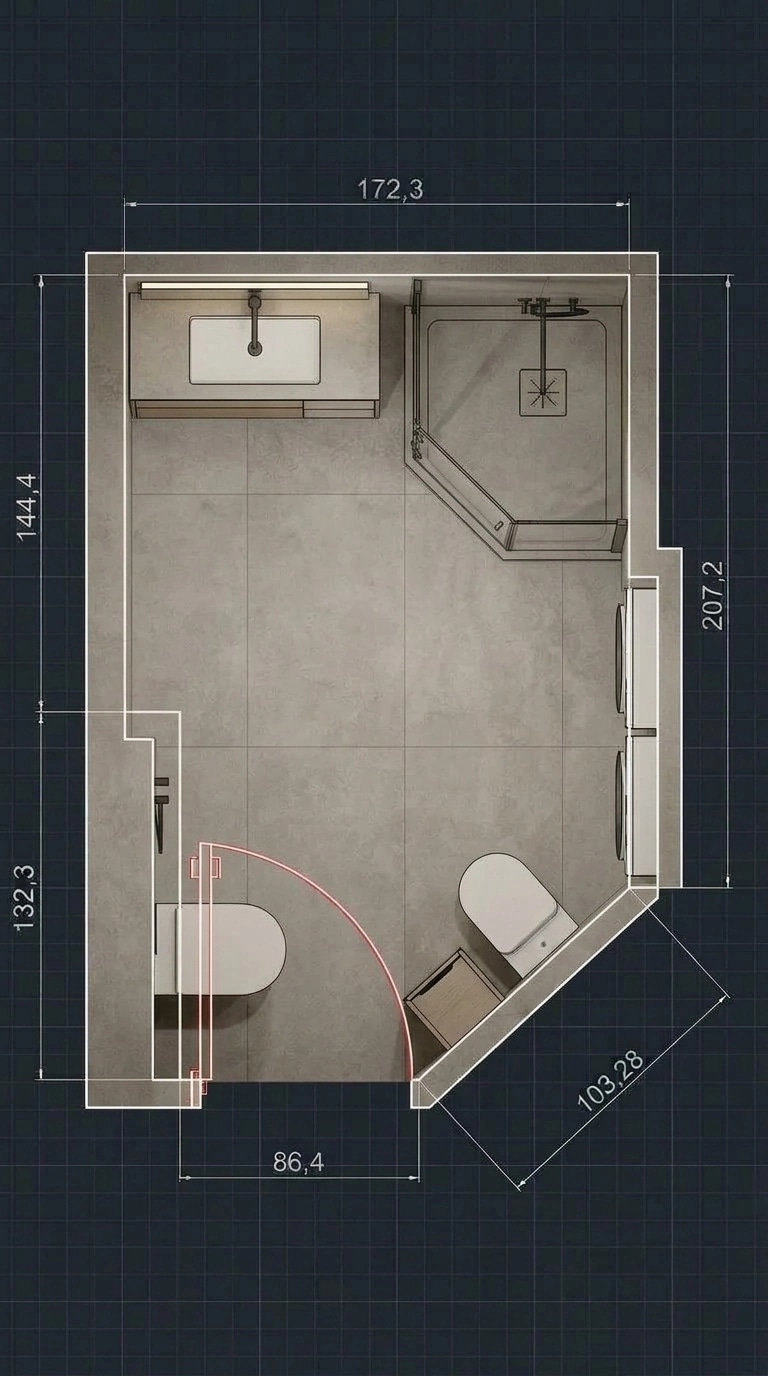 Minimalism Bathroom design — interior photo by GenRoom AI