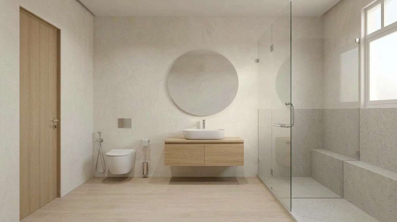 Minimalism Bathroom design — interior photo by GenRoom AI