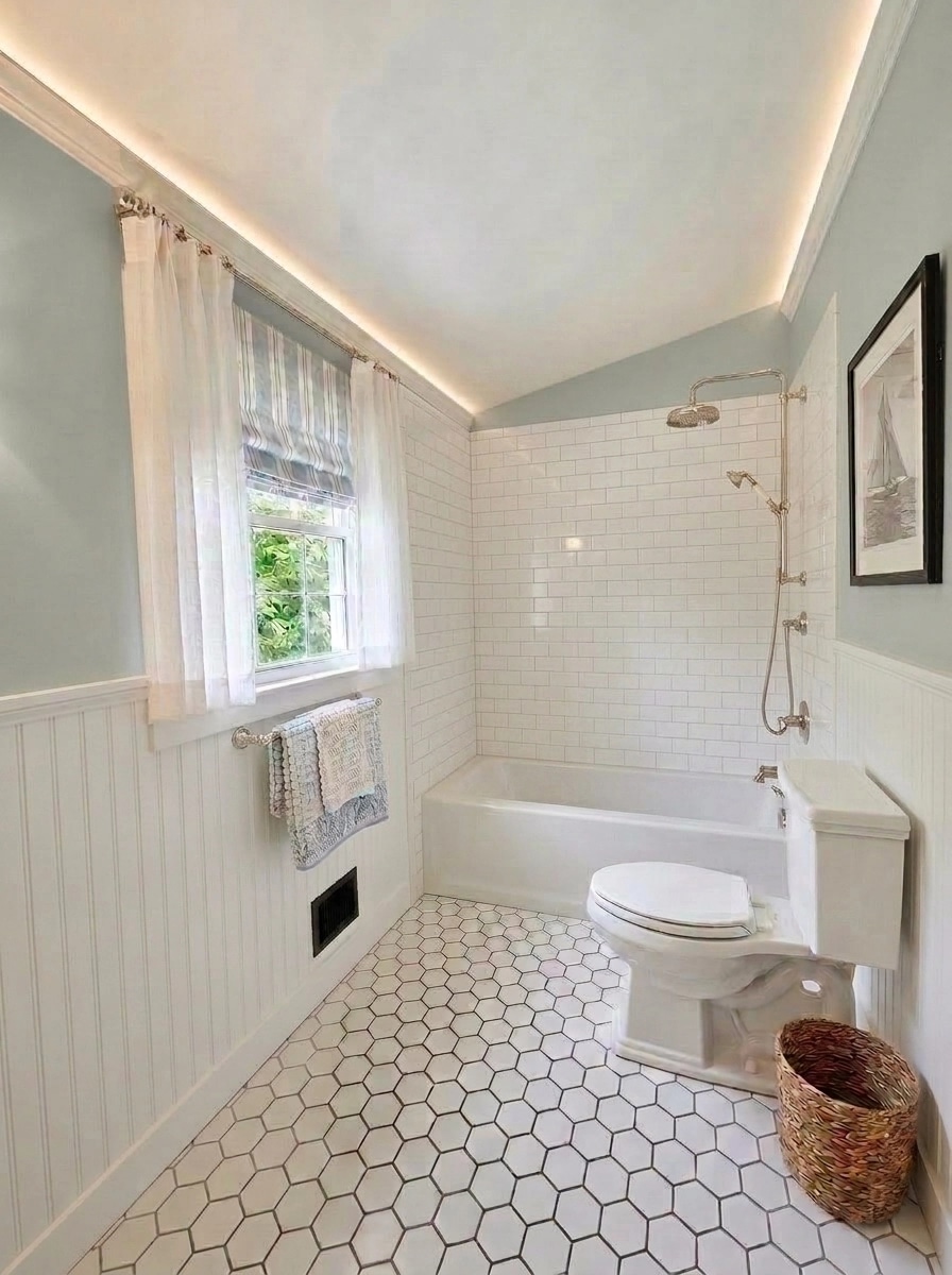 Interior design in Coastal / Hamptons style — Bathroom by GenRoom AI
