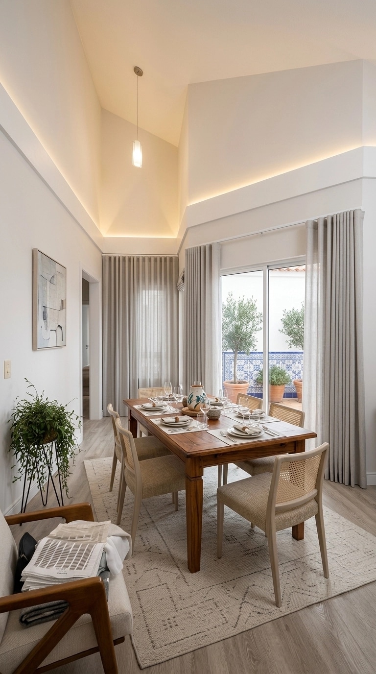 Interior design in Portuguese Modern style — dining_room by GenRoom AI