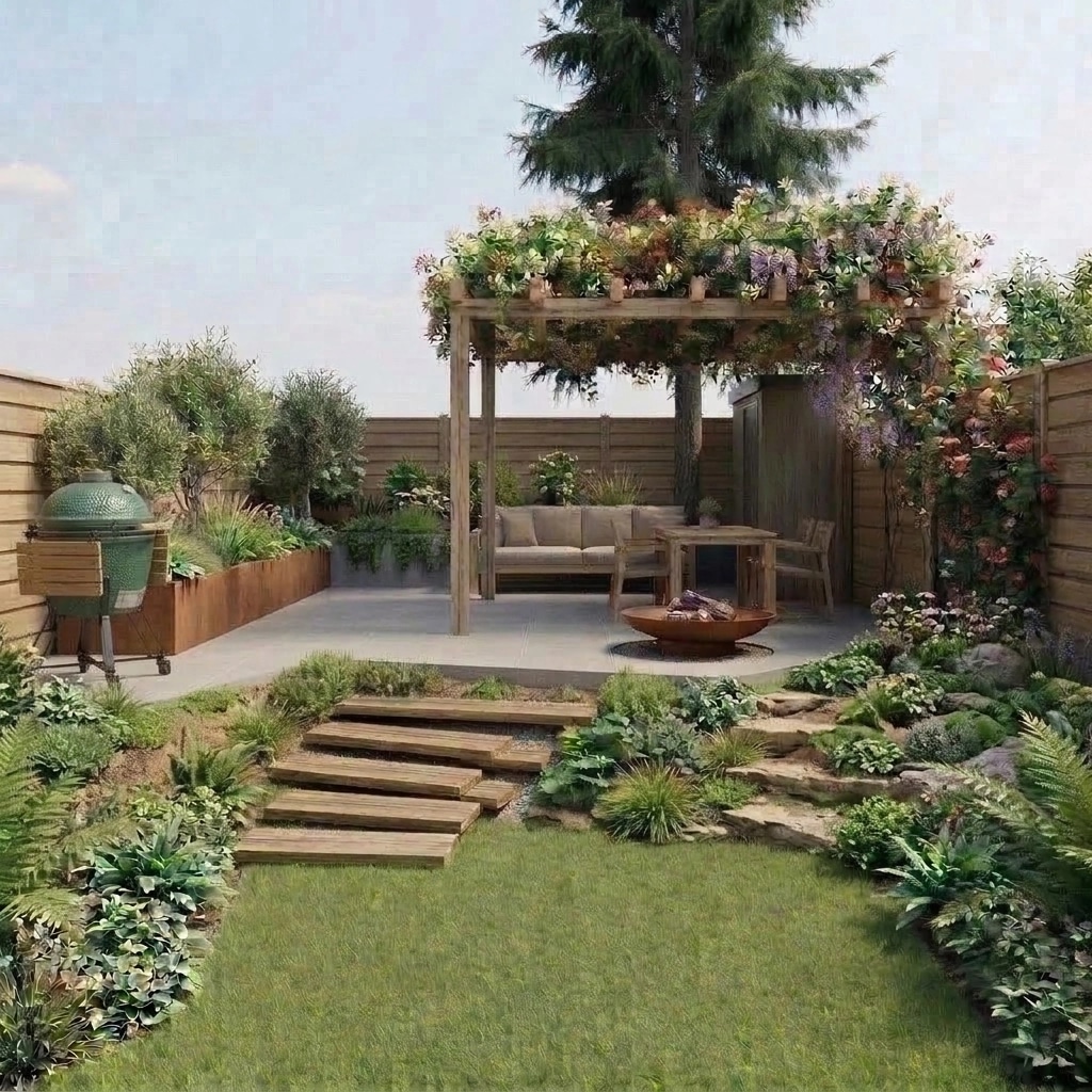 Landscape design in Eco Natural Garden style — Yard by GenRoom AI