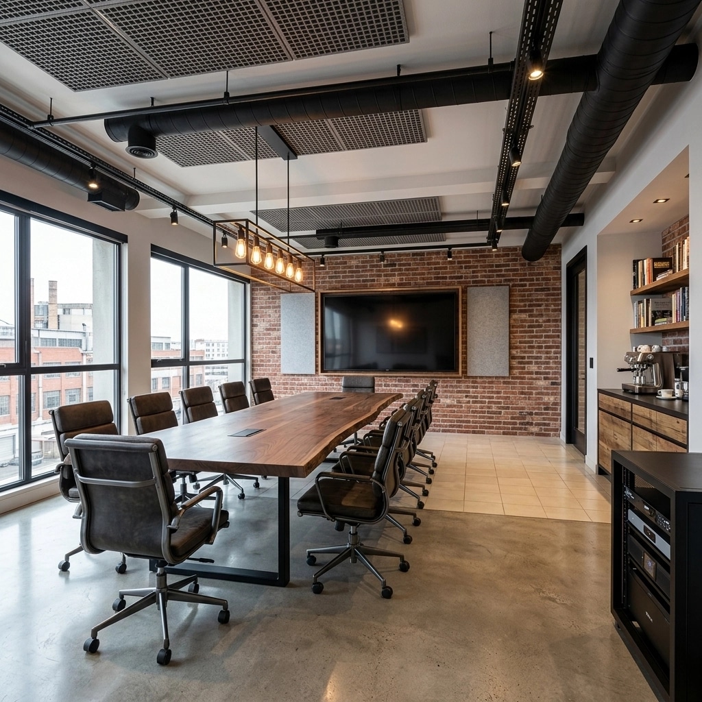 Interior design in Loft / Industrial style — meeting_room by GenRoom AI
