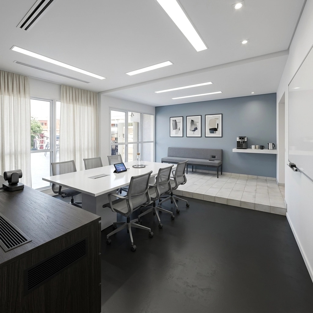 Interior design in Minimalism style — meeting_room by GenRoom AI
