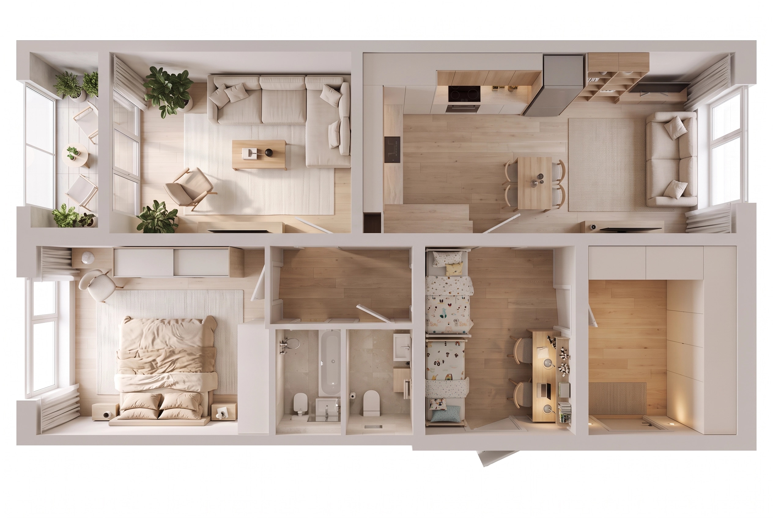 Interior design in Minimalism style — Living Room by GenRoom AI
