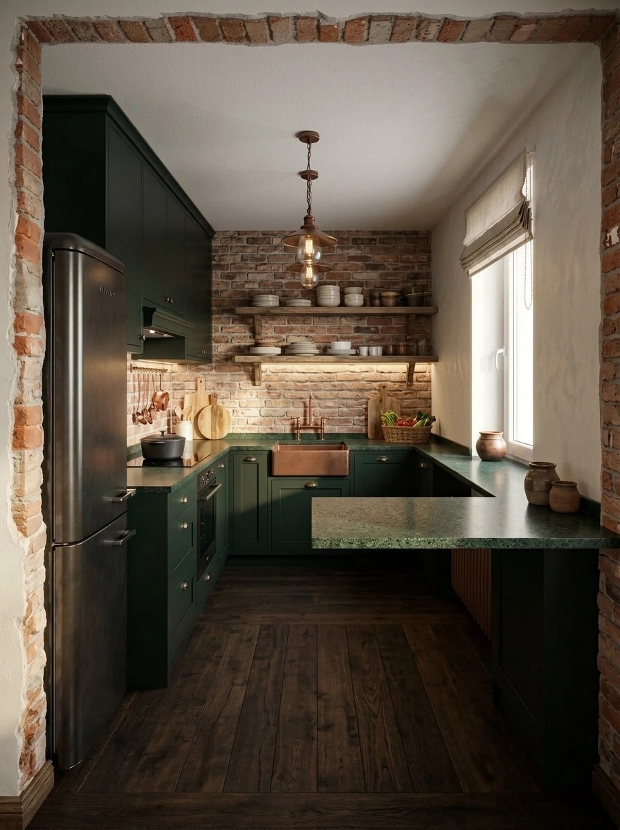 Kitchen interior in Rustic style — photo by GenRoom AI