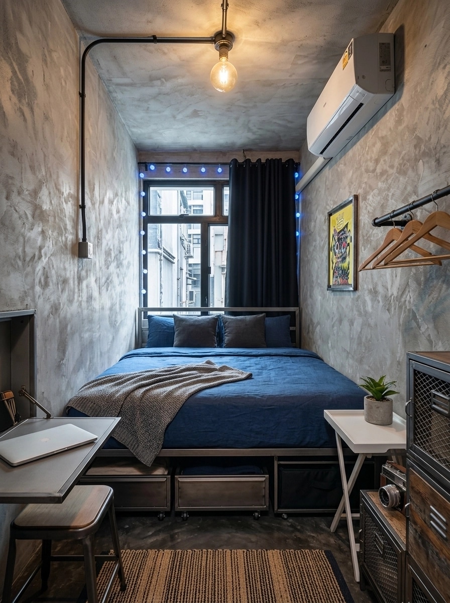 Interior design in Loft / Industrial style — Bedroom by GenRoom AI