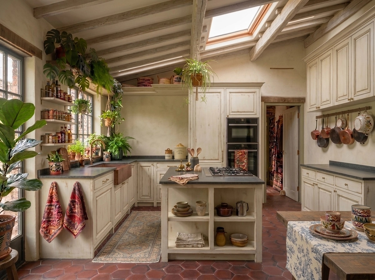 Kitchen interior in Biophilic style — photo by GenRoom AI