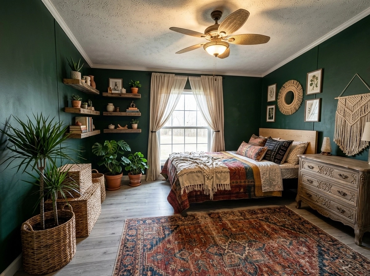 Bohemian Bedroom design — interior photo by GenRoom AI