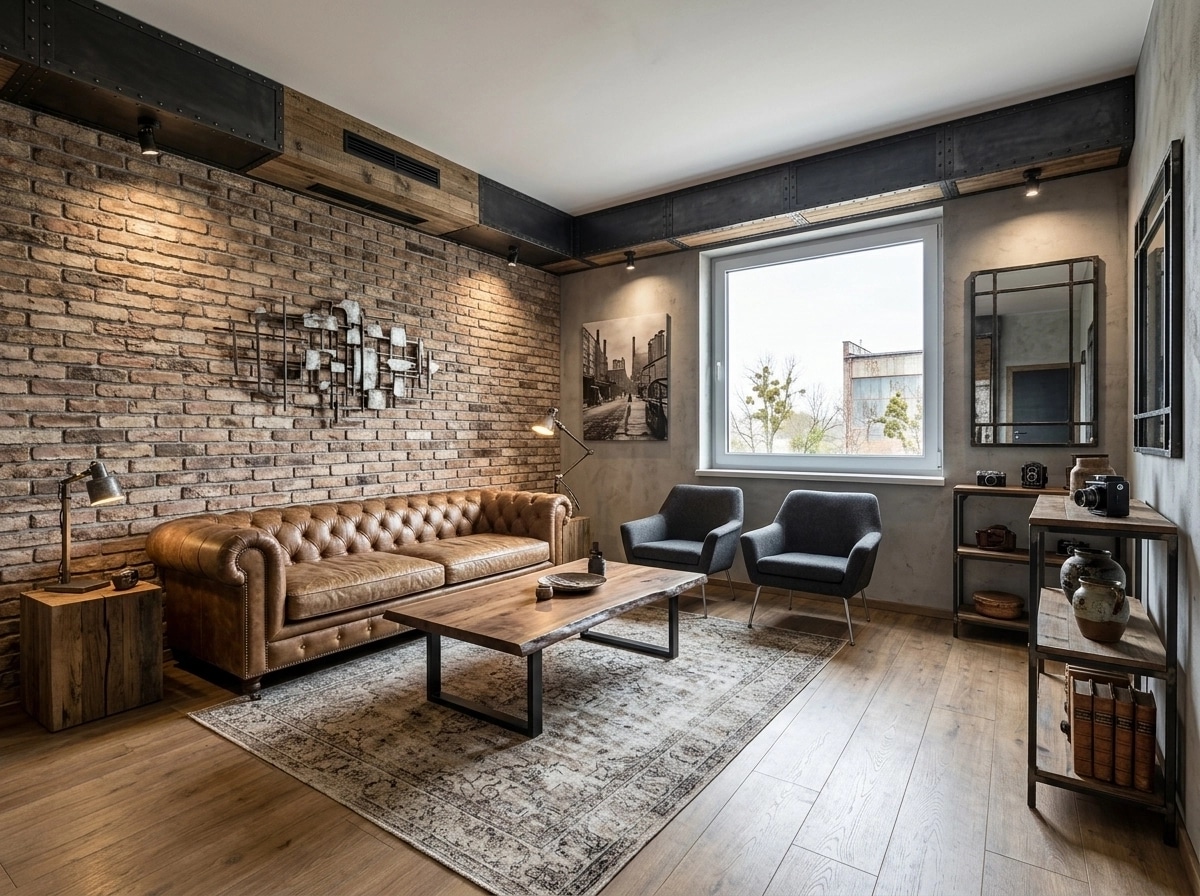 Interior design in Loft / Industrial style — Living Room by GenRoom AI