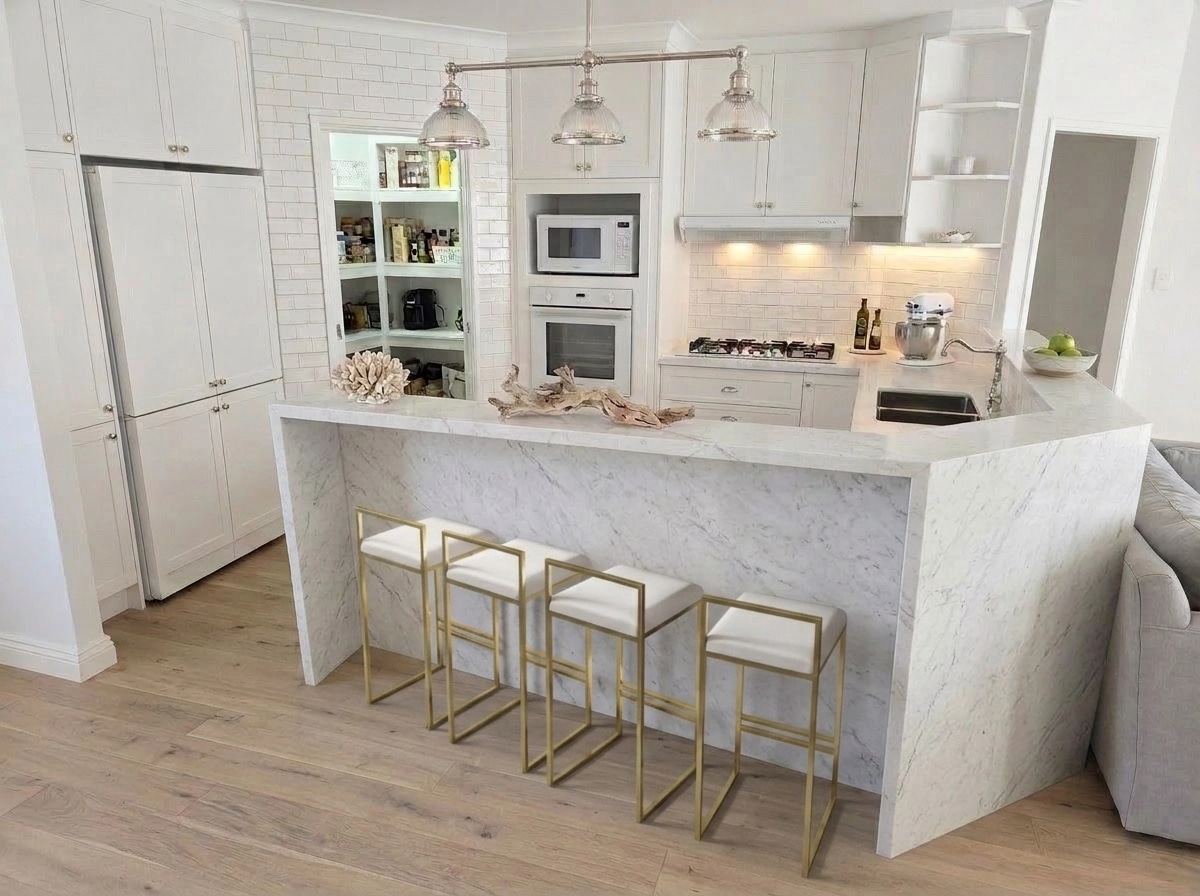Kitchen interior in Coastal / Hamptons style — photo by GenRoom AI