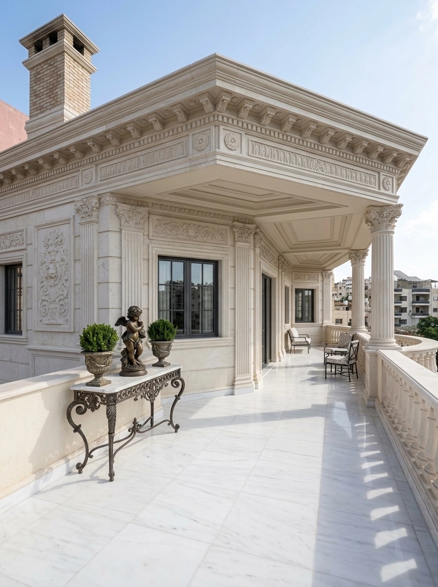 Neoclassic Facade Facade design — facade photo by GenRoom AI