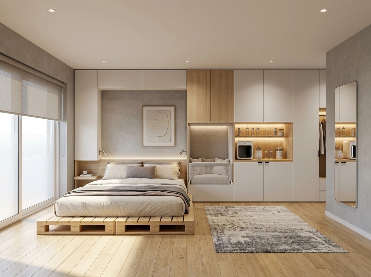 Minimalism Bedroom design — interior photo by GenRoom AI