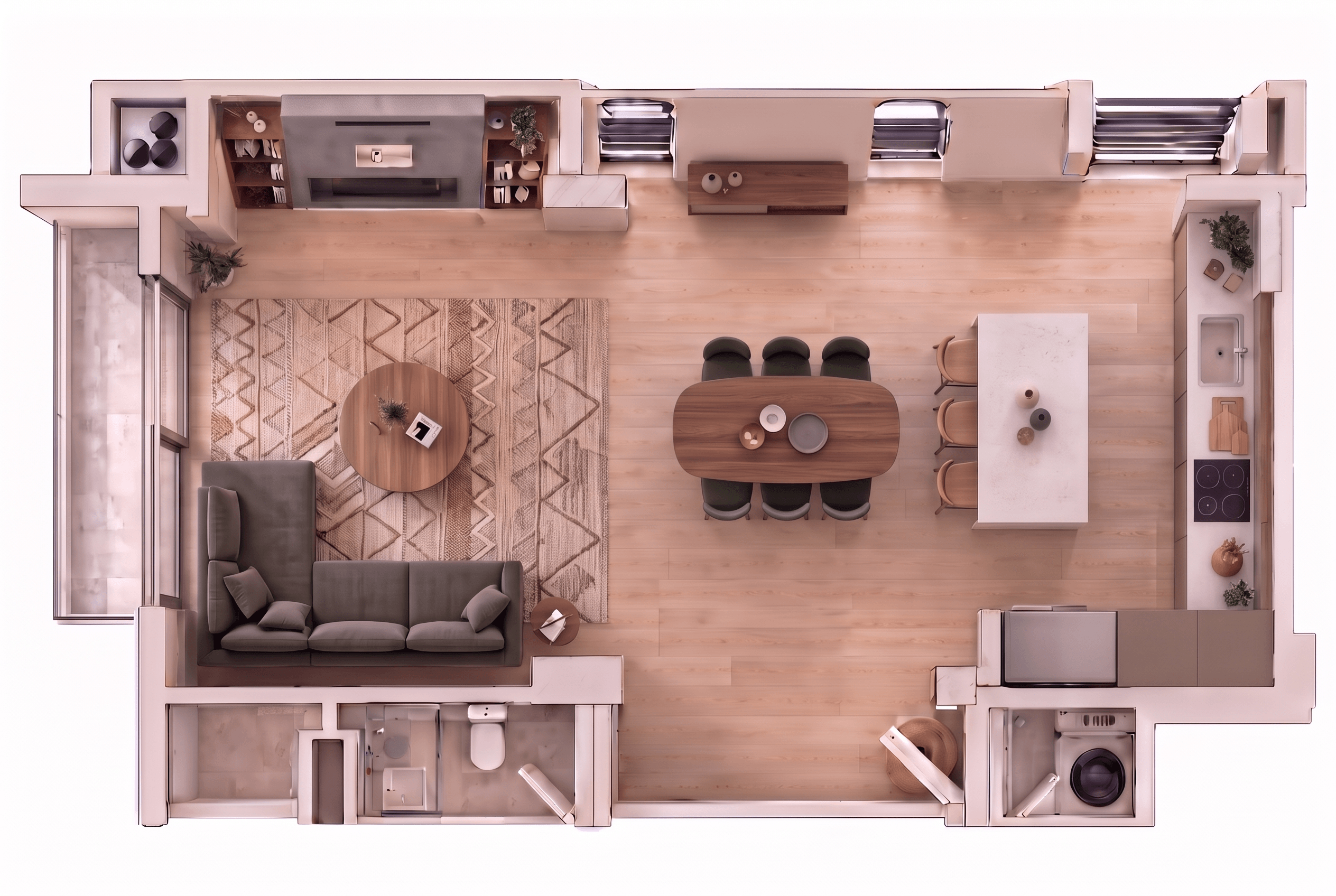 Contemporary Living Room design — interior photo by GenRoom AI