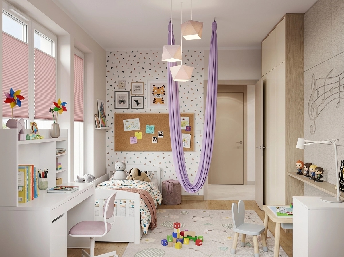 Contemporary Kids Room design — interior photo by GenRoom AI
