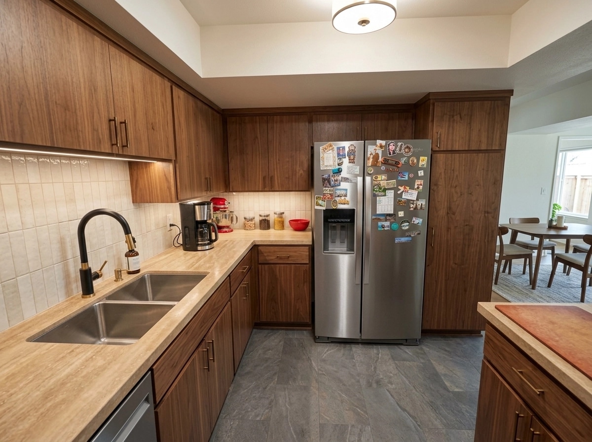 Kitchen interior in Mid-Century Modern style — photo by GenRoom AI