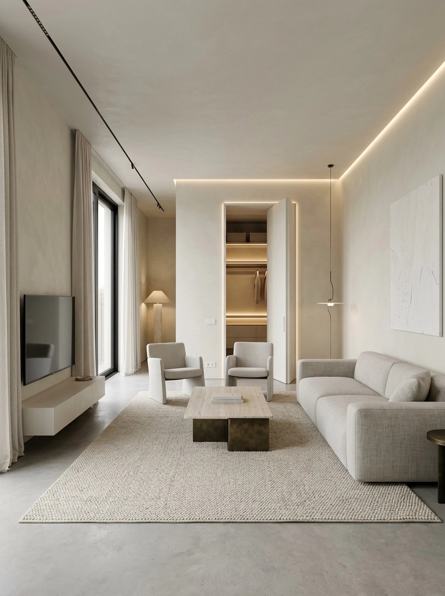 Minimalism Living Room design — interior photo by GenRoom AI