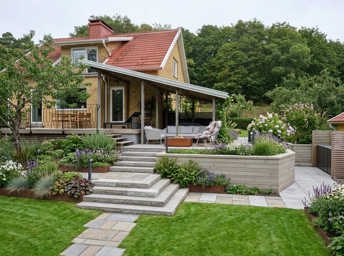 Landscape design in Scandinavian Garden style — Yard by GenRoom AI