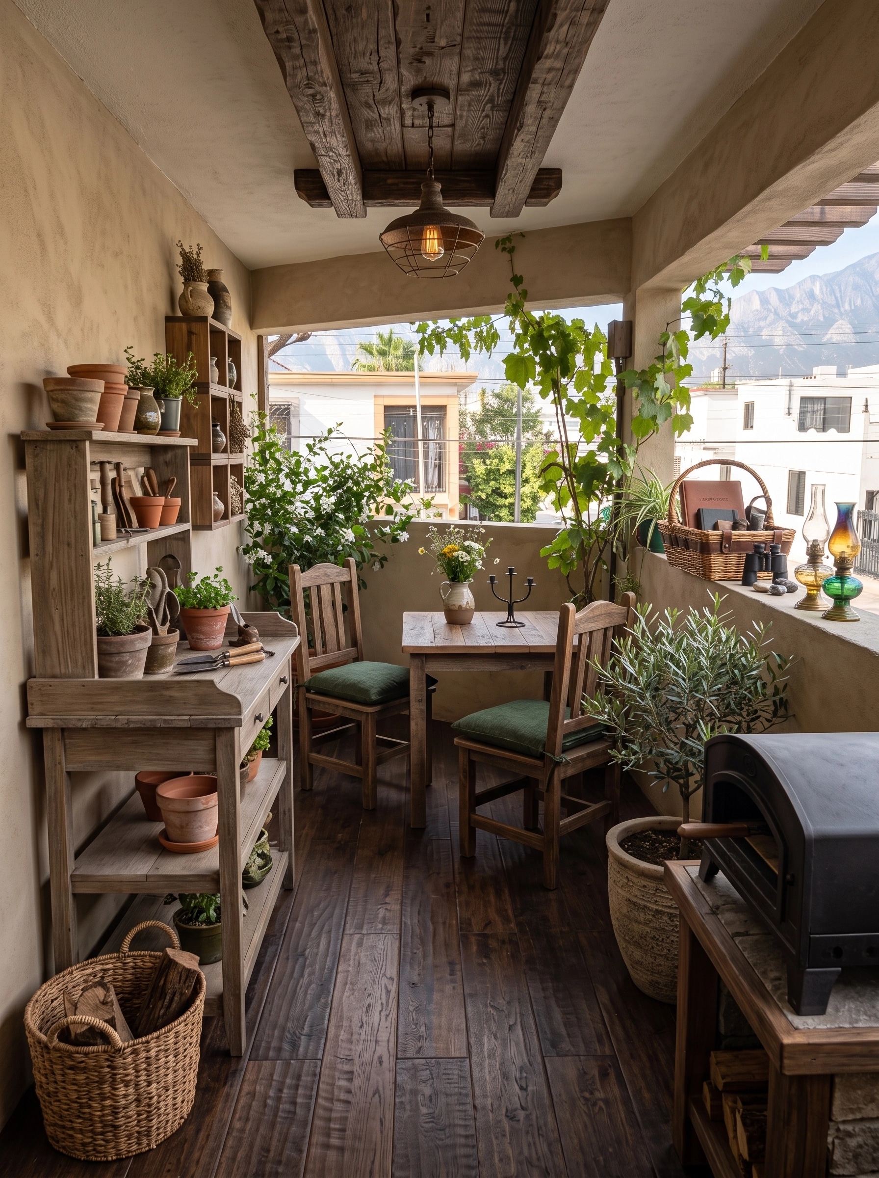 Interior design in Rustic style — balcony by GenRoom AI
