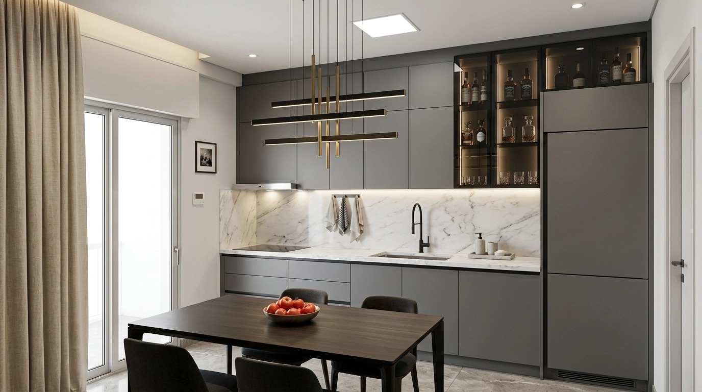 Kitchen interior in Contemporary style — photo by GenRoom AI