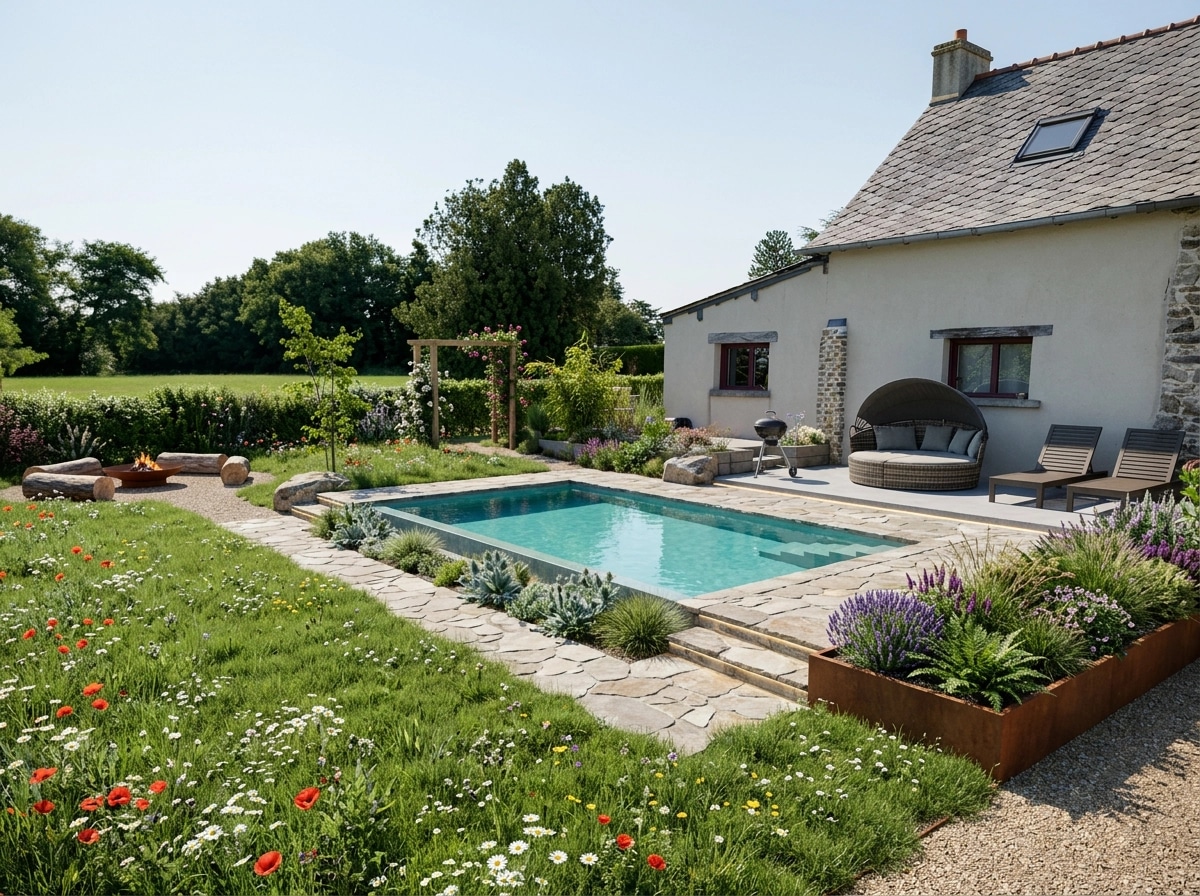 Landscape design in Eco Natural Garden style — Yard by GenRoom AI