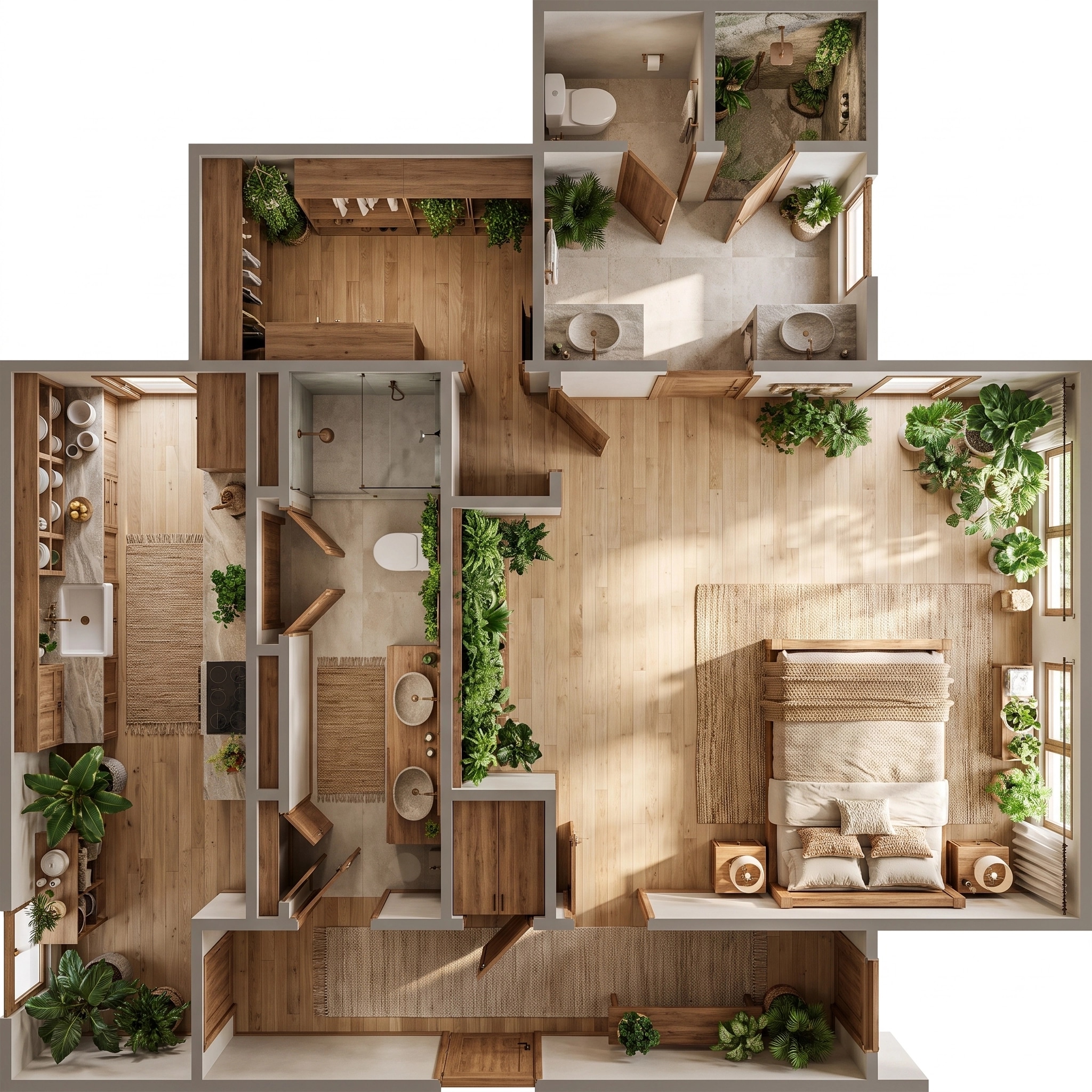 Interior design in Biophilic style — Living Room by GenRoom AI