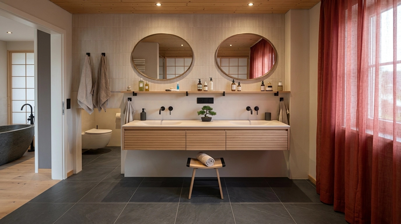 Japandi Bathroom design — interior photo by GenRoom AI