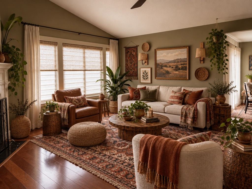 Interior design in Bohemian style — Living Room by GenRoom AI