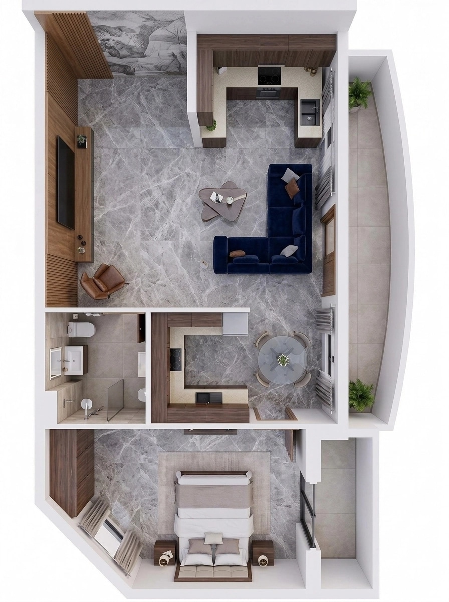 Interior design in Contemporary style — Living Room by GenRoom AI