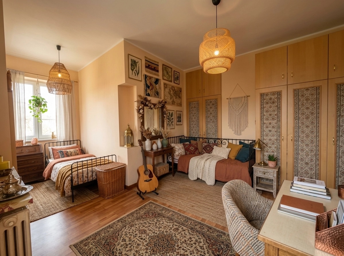Bohemian Bedroom design — interior photo by GenRoom AI