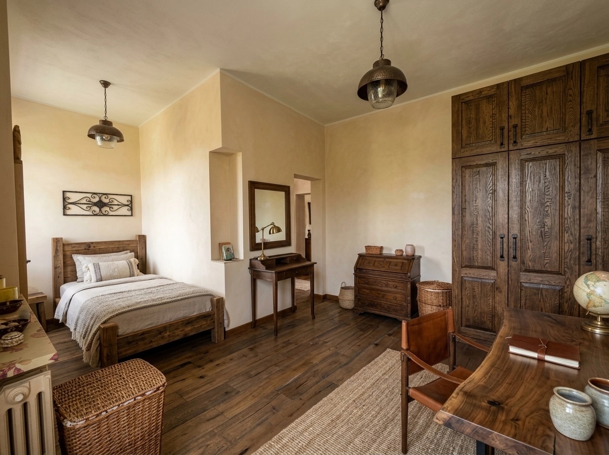 Rustic Bedroom design — interior photo by GenRoom AI