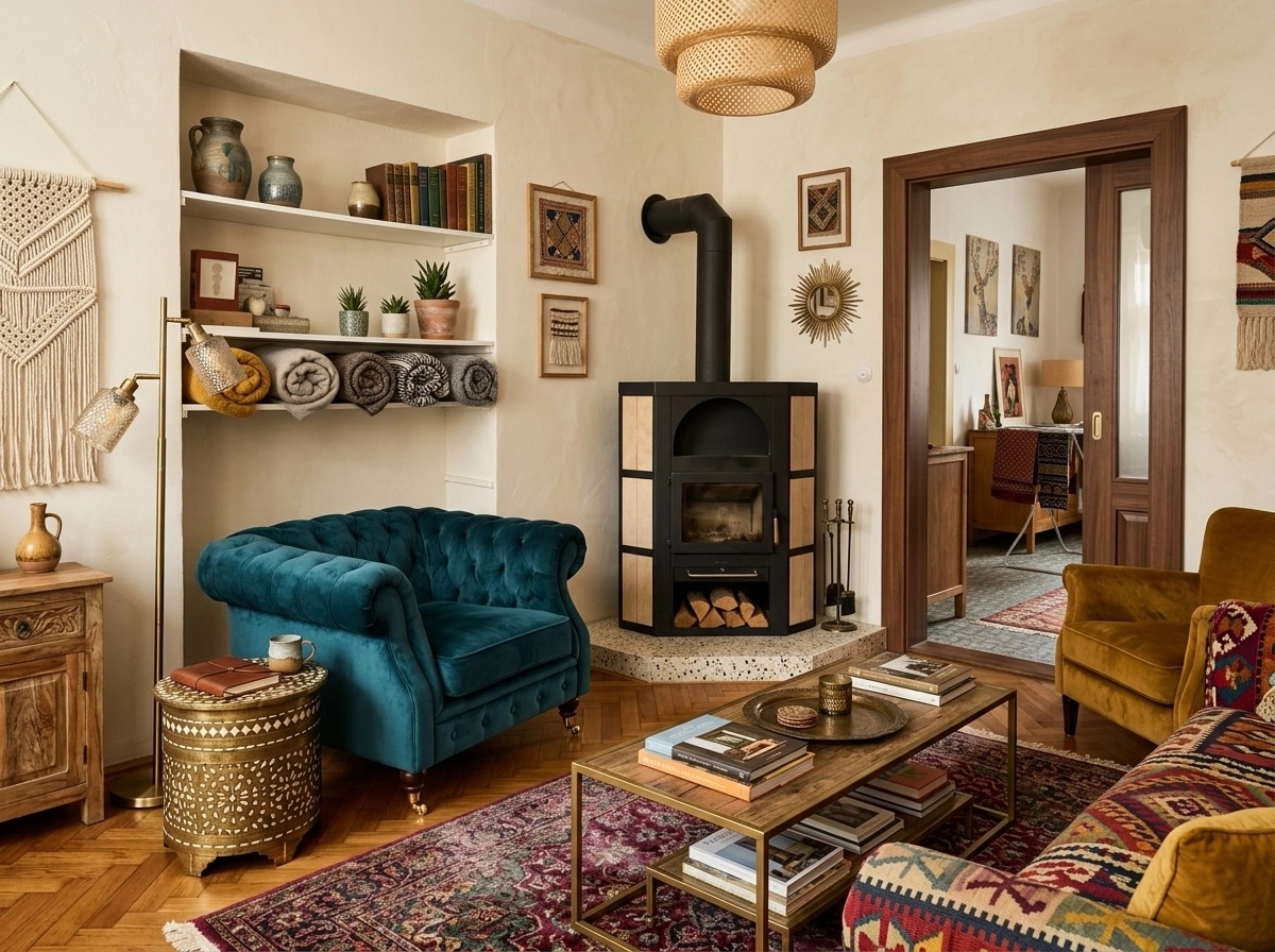 Interior design in Bohemian style — Living Room by GenRoom AI