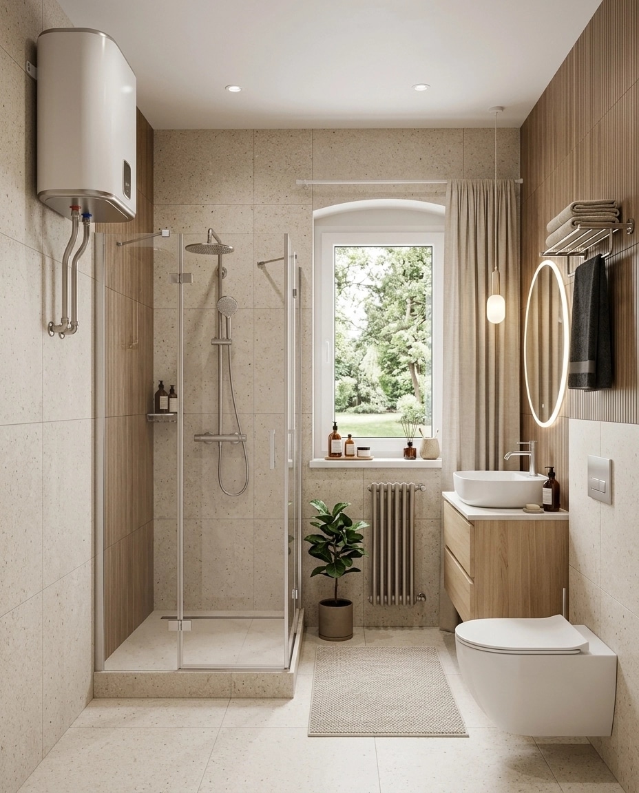 Bathroom interior in Scandinavian style — photo by GenRoom AI