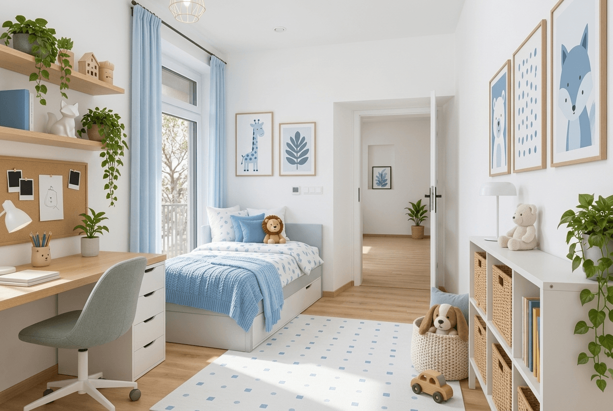 Contemporary Kids Room design — interior photo by GenRoom AI
