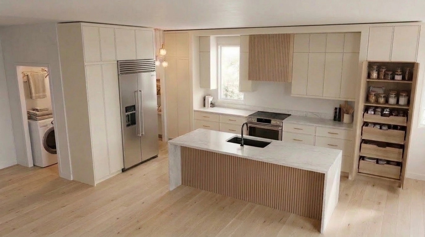 Kitchen interior in Scandinavian style — photo by GenRoom AI