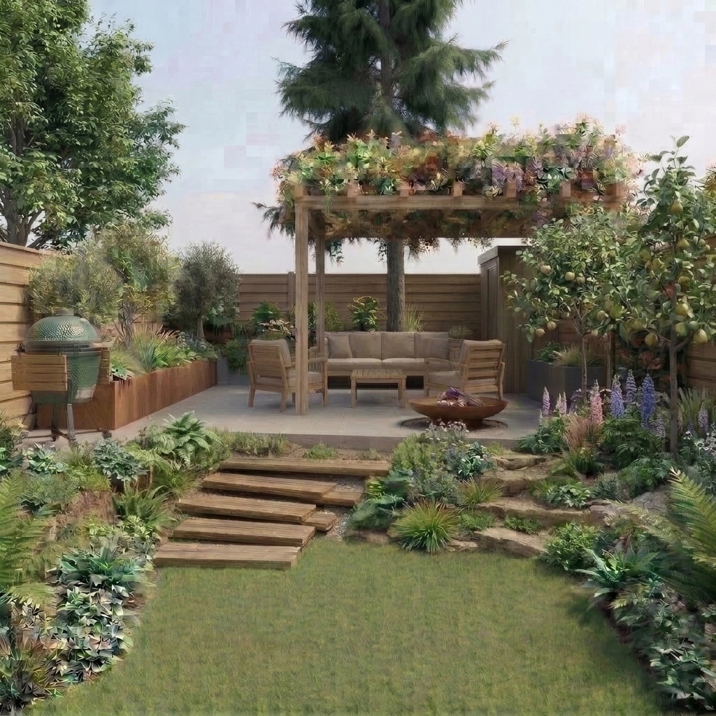 Landscape design in Eco Natural Garden style — Yard by GenRoom AI