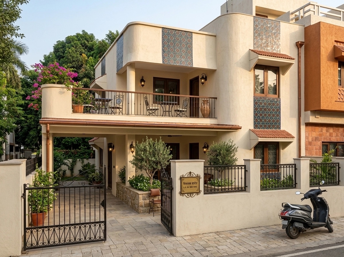 Mediterranean Facade Facade design — facade photo by GenRoom AI
