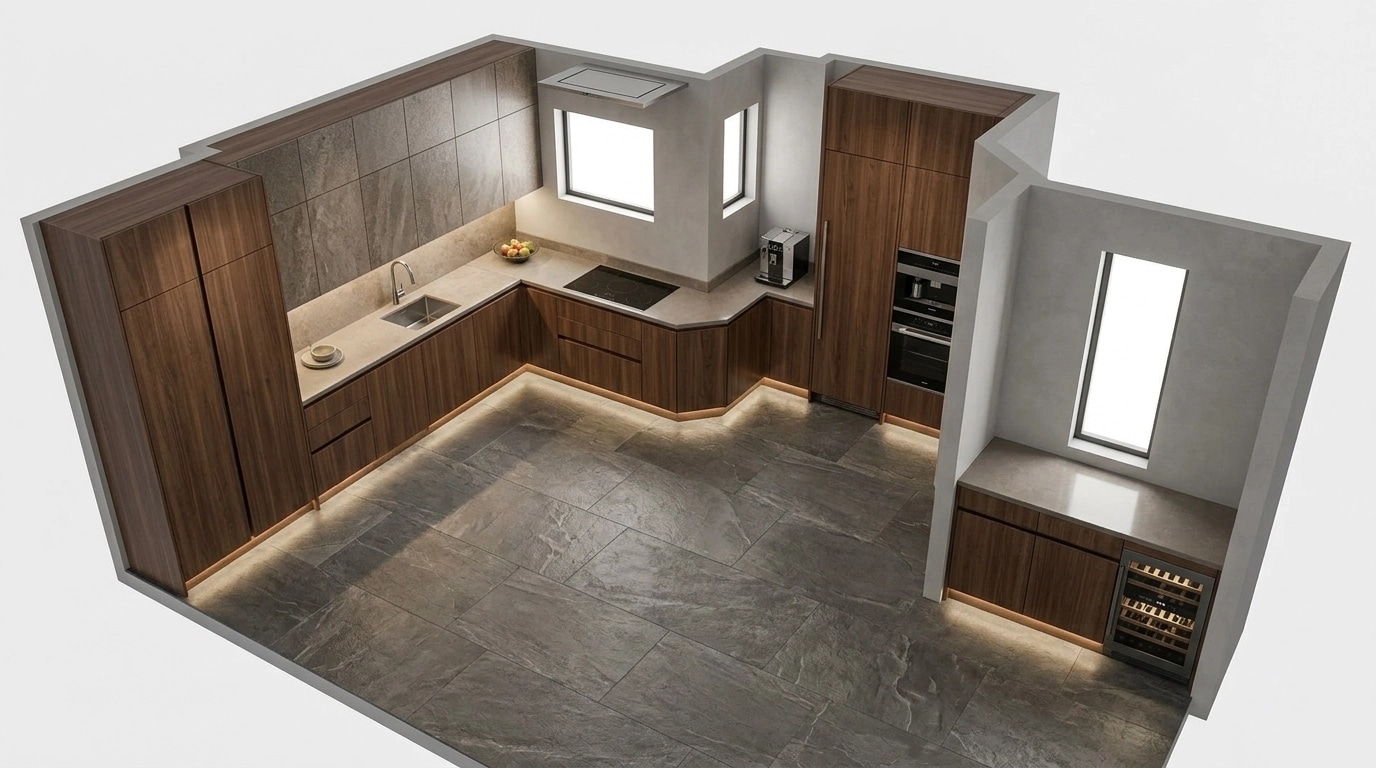 Kitchen interior in no_style style — photo by GenRoom AI